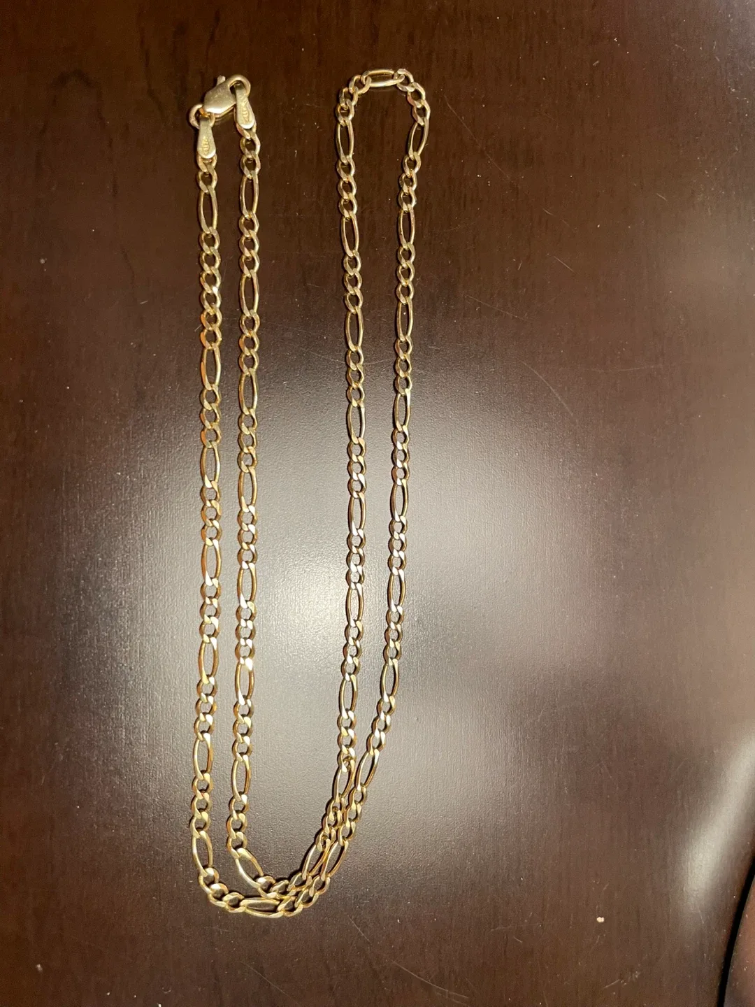 Gold Figaro Chain Necklace 10KT 20 inch 5 Grams
