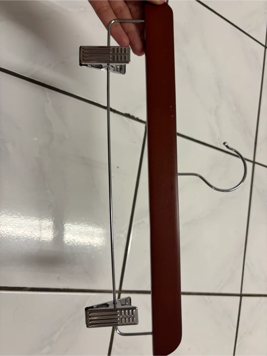 Wooden Pant Hanger with Clips