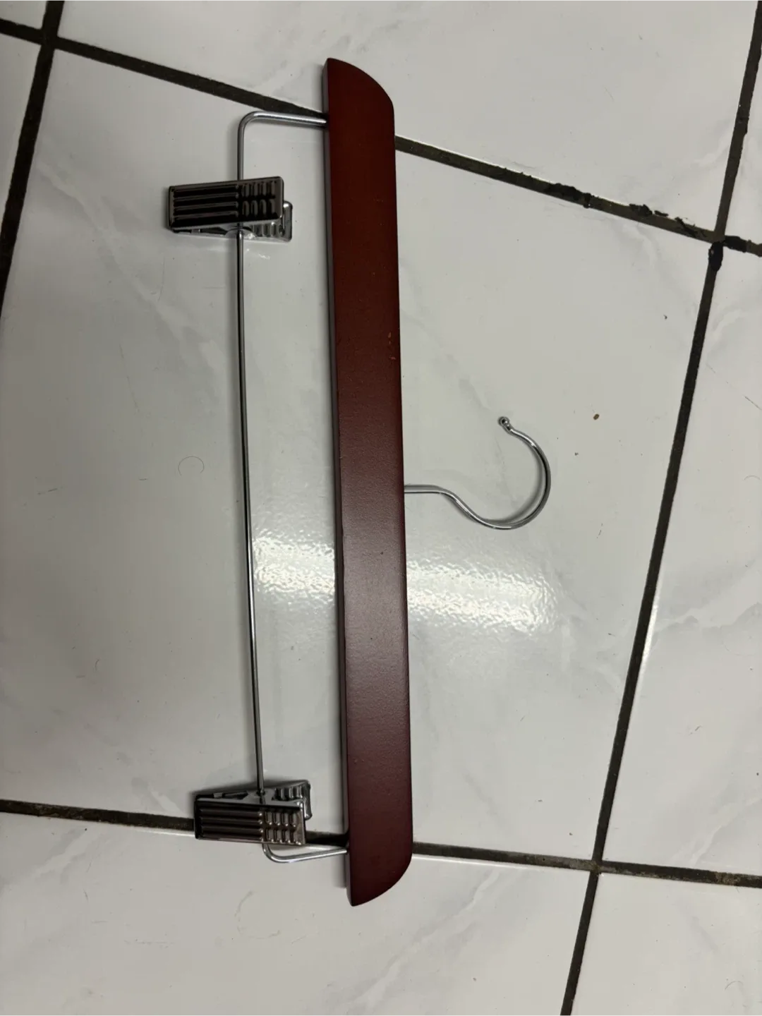 Wooden Pant Hanger with Clips image indicator(2)