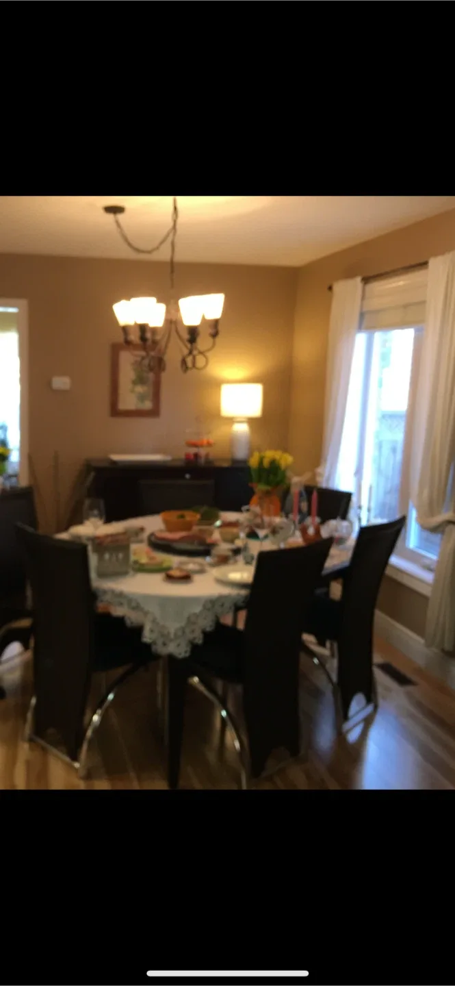 Brown Leather Dining Chairs with Chrome Legs image indicator(6)