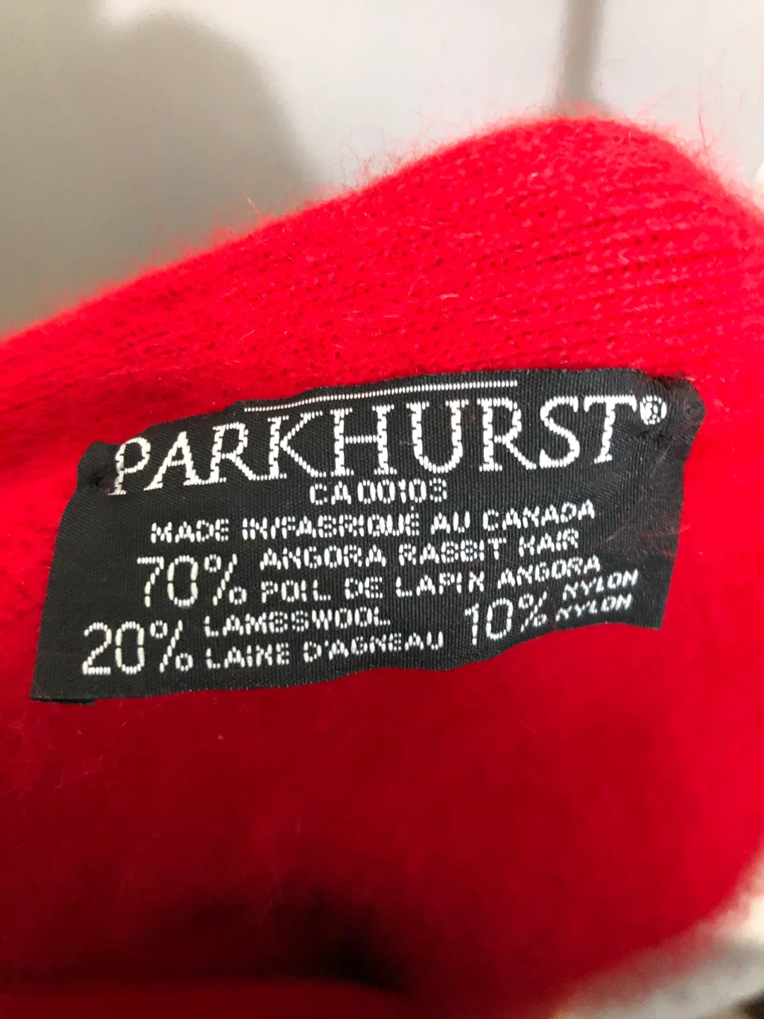 Women’s Vintage Soft Red Angora Sweater. Size XL. Parkhurst. image indicator(7)