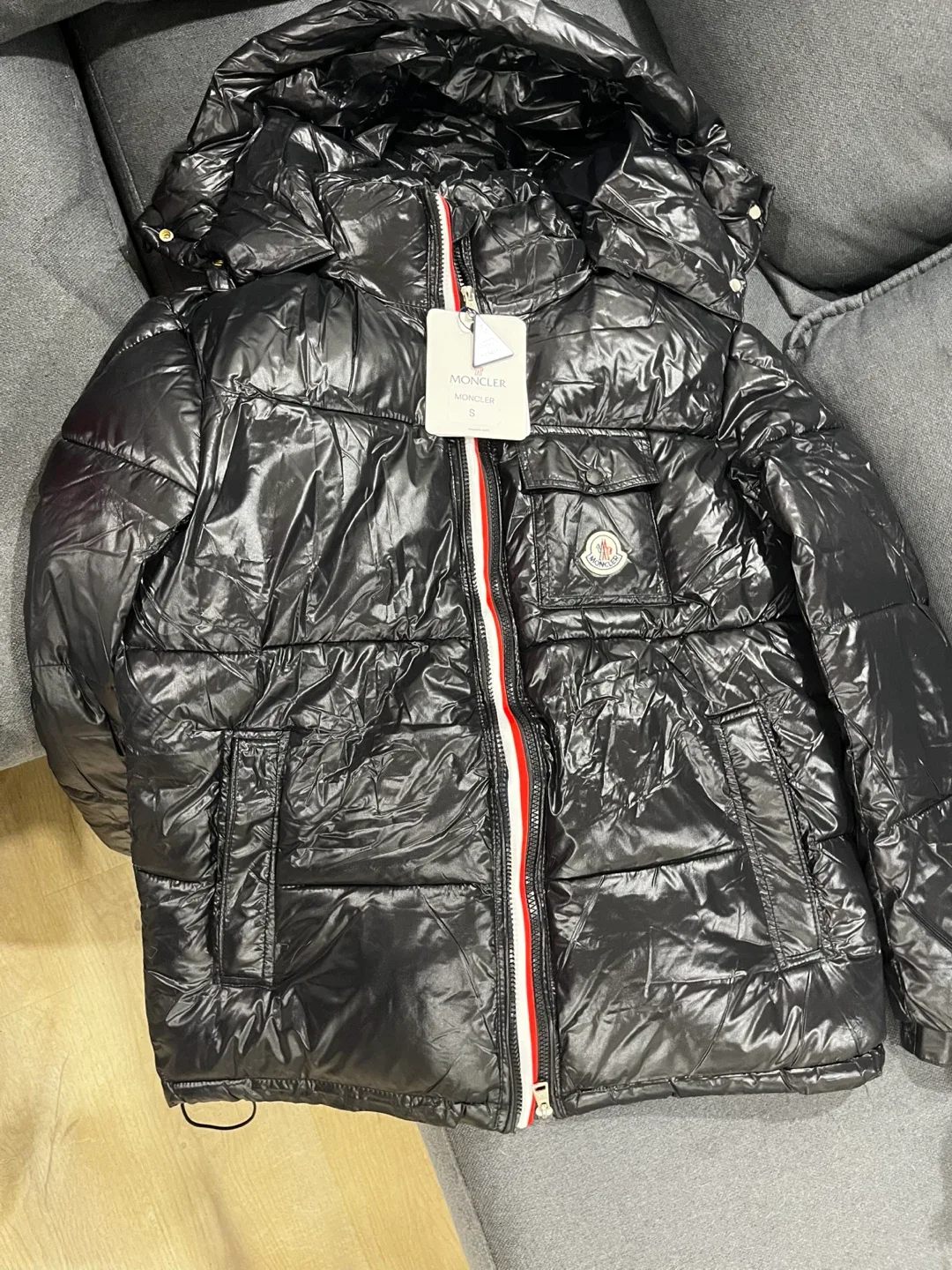 Moncler Black Puffer Jacket - Size Small image indicator(3)