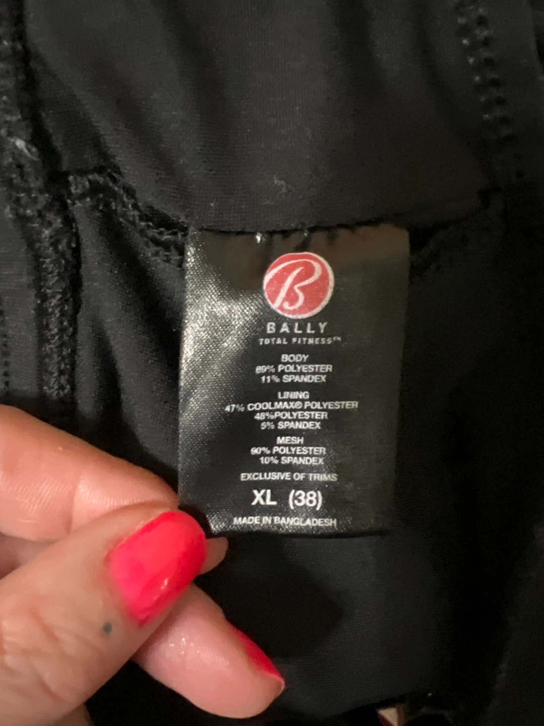 Bally Total Fitness Black Sports Bra - XL - photo 3