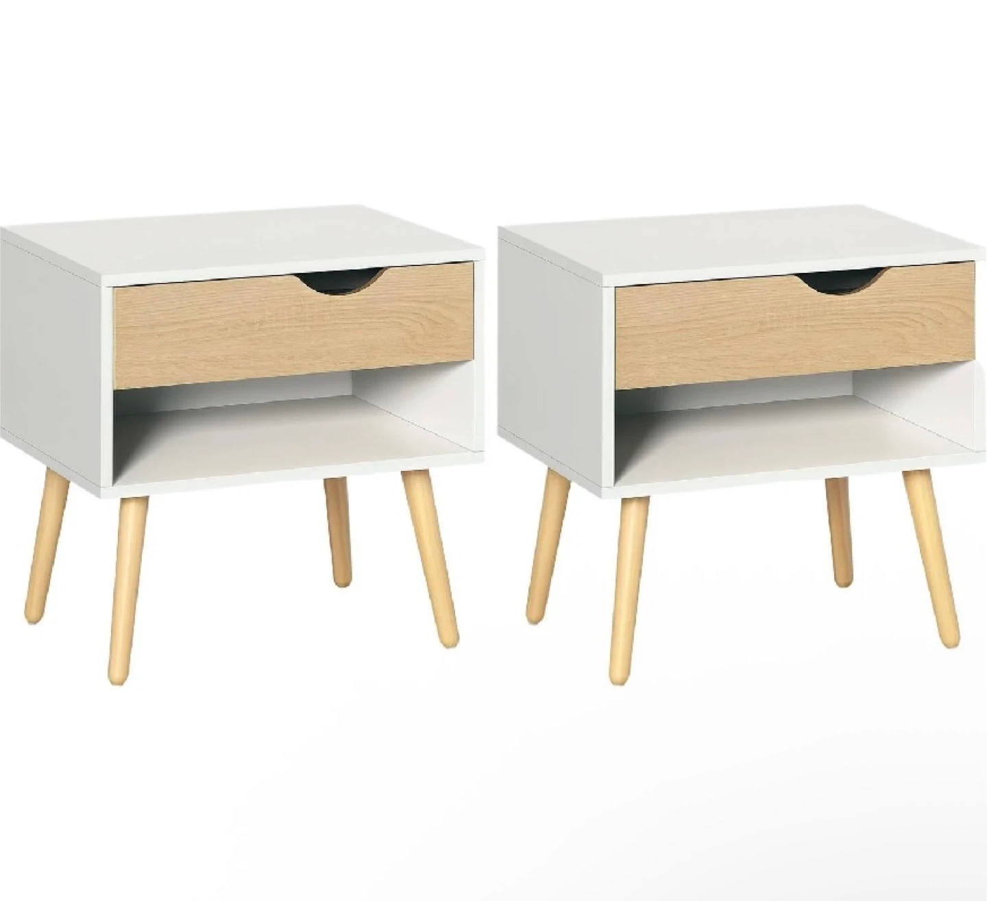 HOMCOM Set of 2 Bedside Table - photo 2