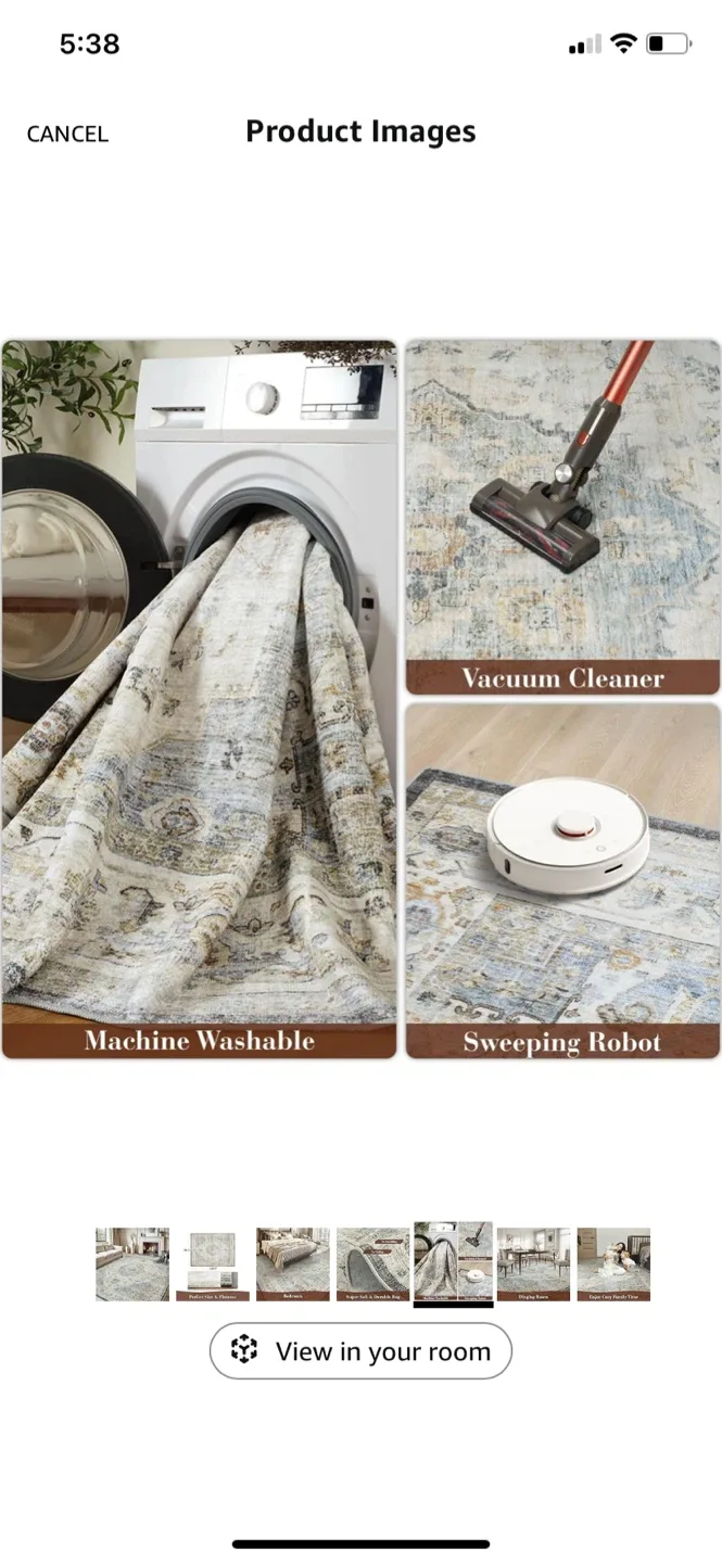 New-Area Rug 9x12- Machine Washable image indicator(6)