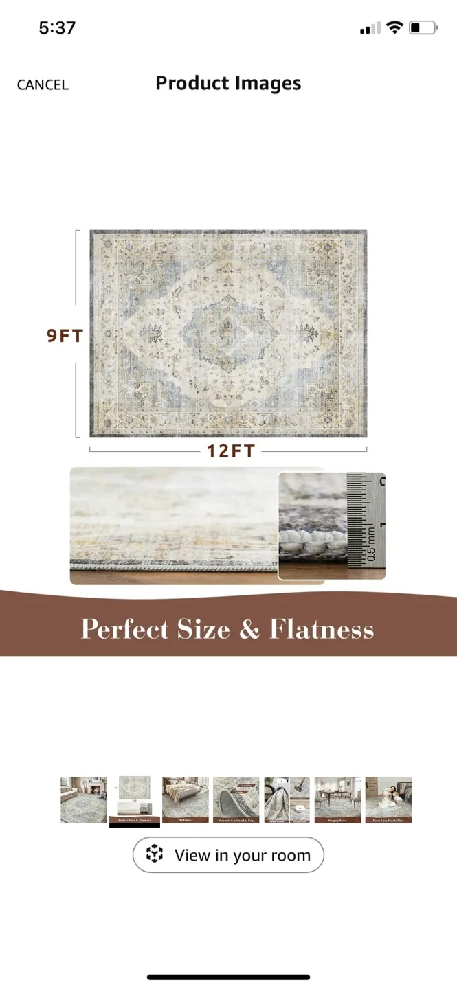 New-Area Rug 9x12- Machine Washable image indicator(5)