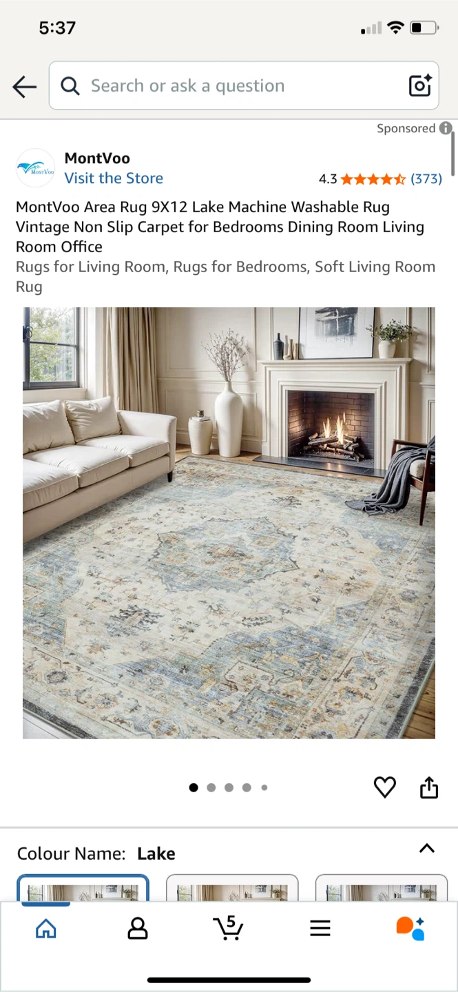 New-Area Rug 9x12- Machine Washable