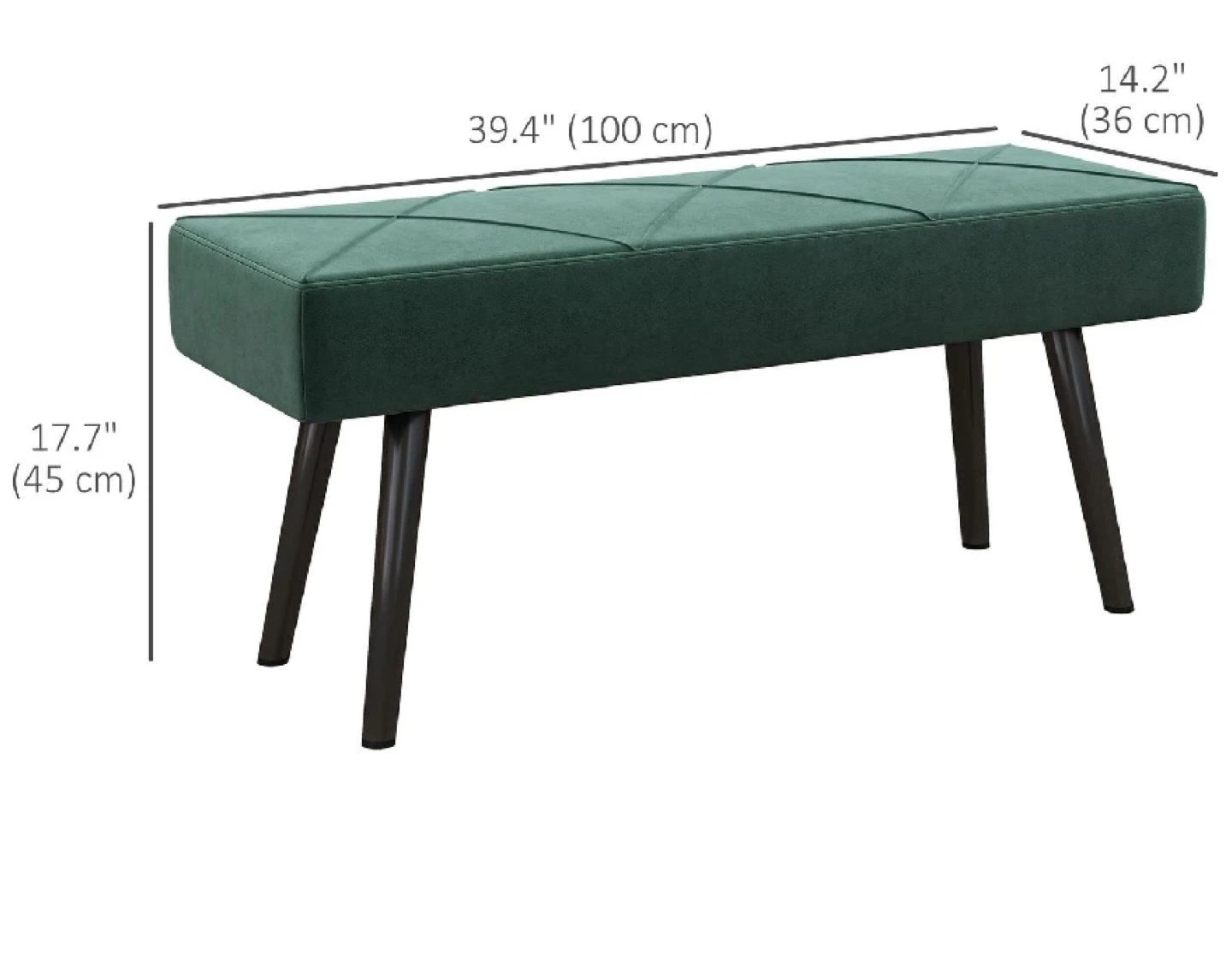 HOMCOM 39” Upholstered Bench - photo 3
