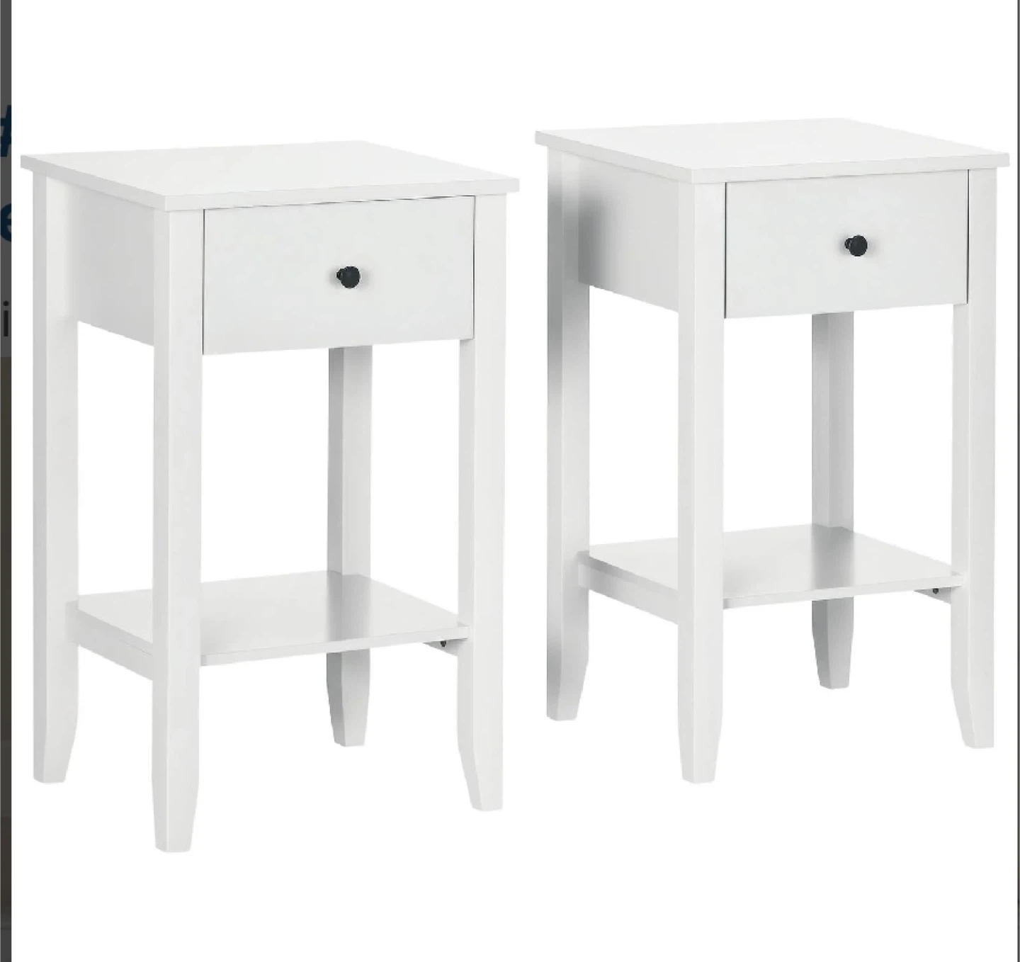 HOMCOM Side Table, White, Set of 2 - photo 2