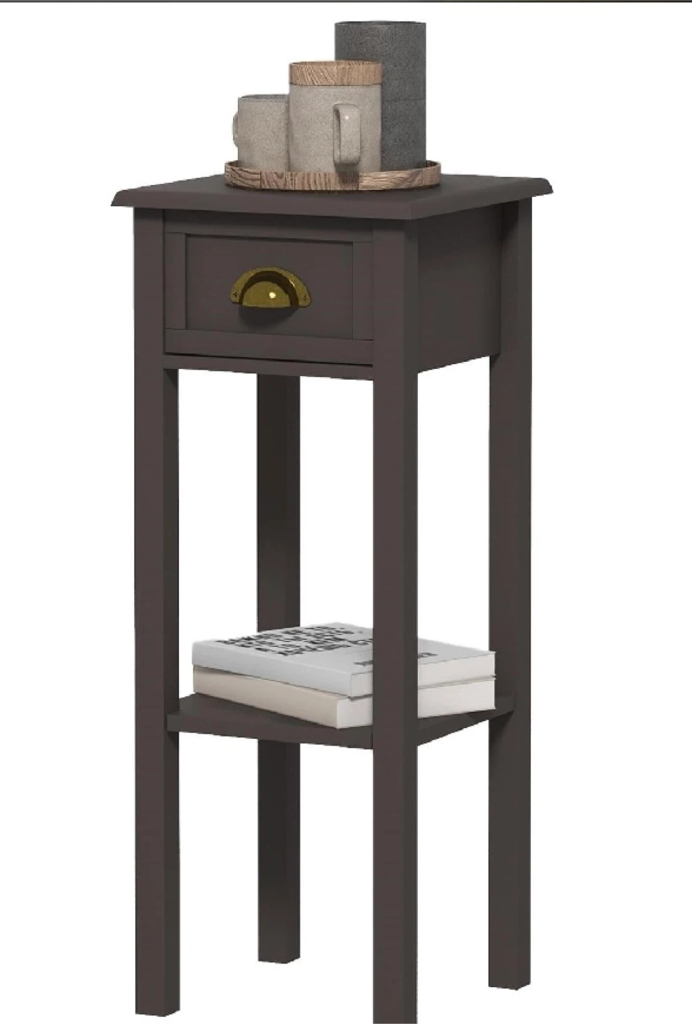 HOMCOM 2-Tier Side Table with Drawer - photo 2
