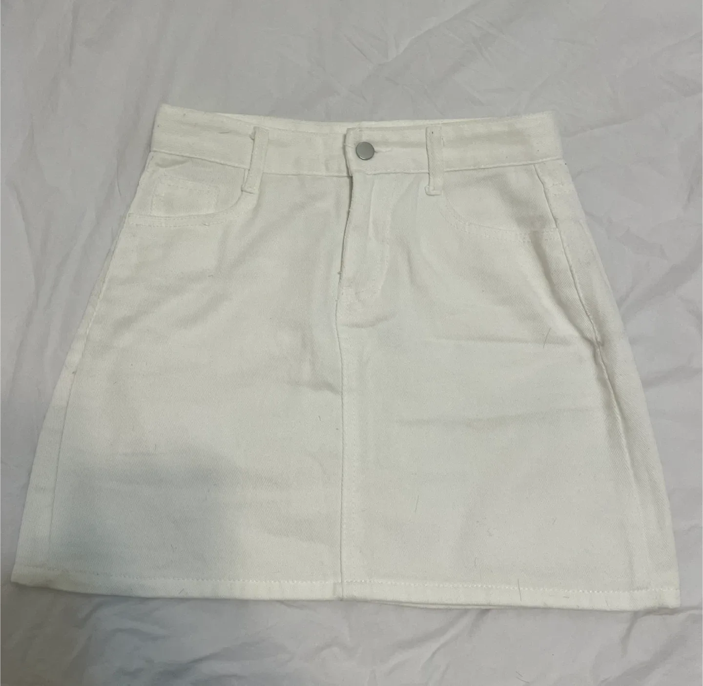 White Denim Mini Skirt image indicator(2)