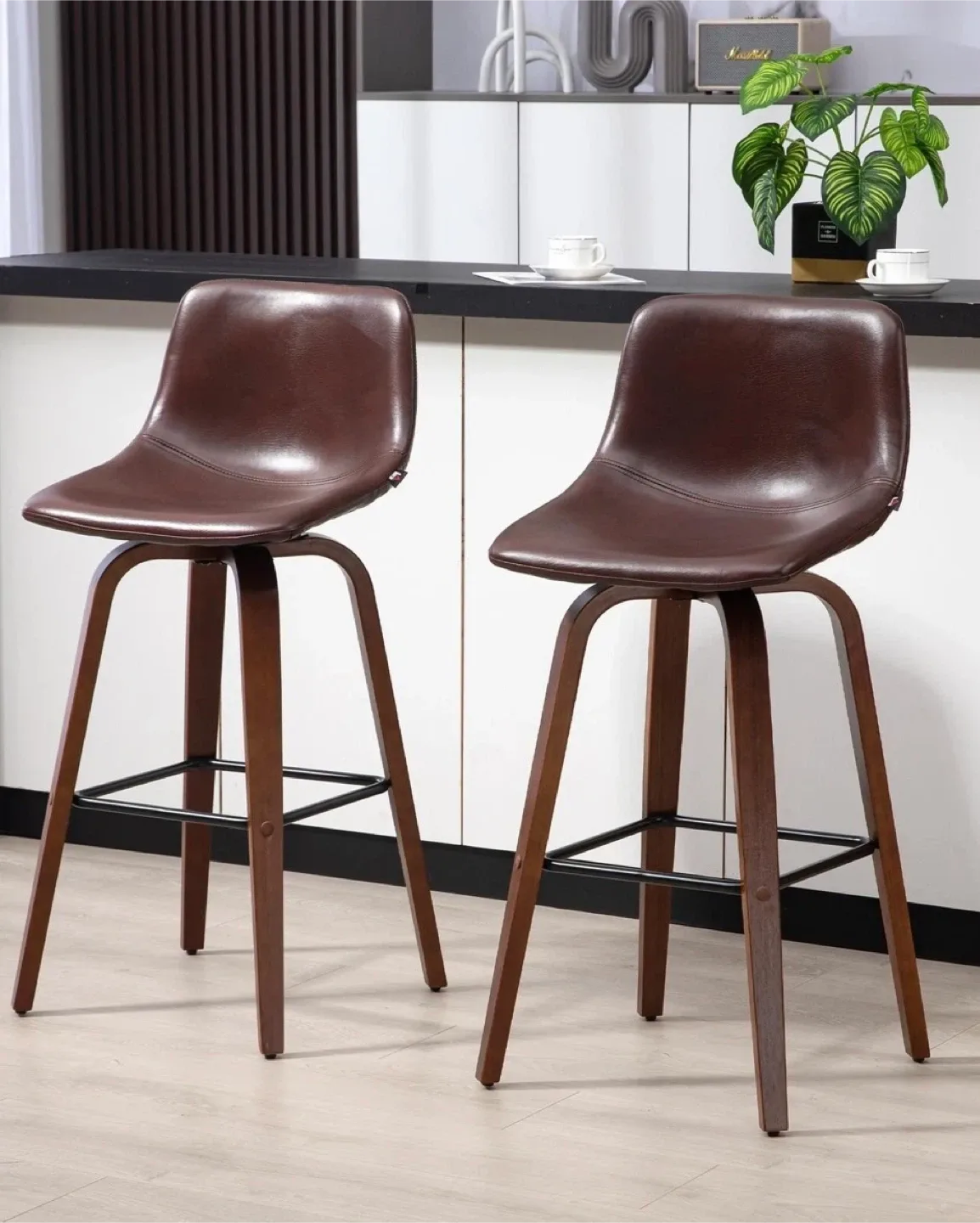 HOMCOM Counter Height Bar stools, Set of 2