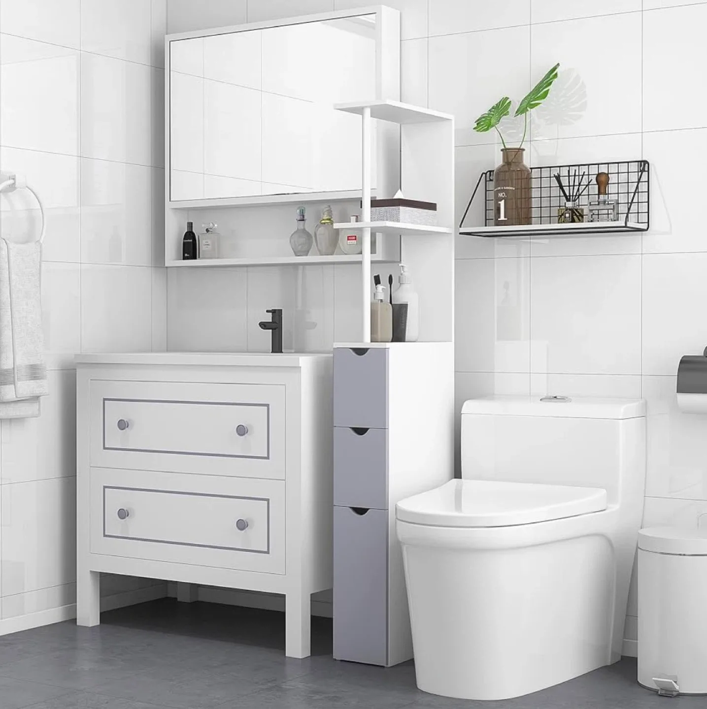 HOMCOM Narrow Bathroom Cabinet
