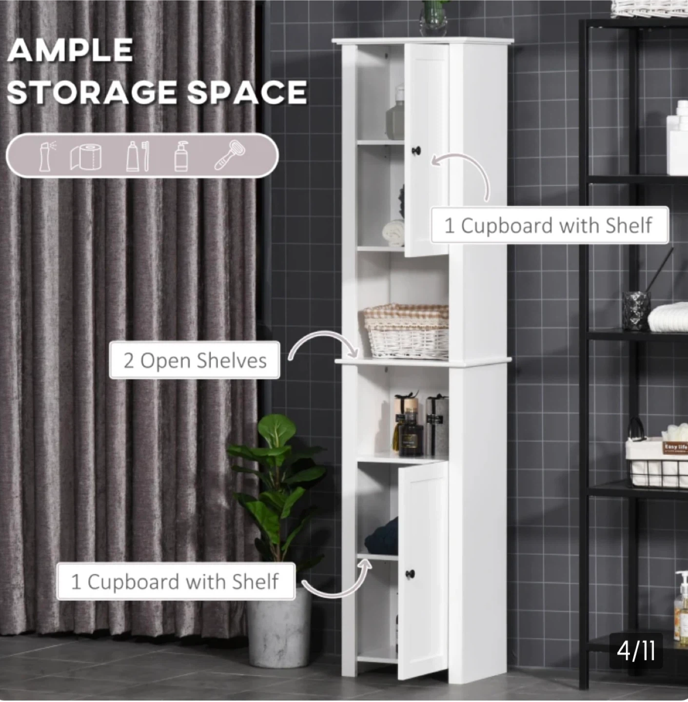 HOMCOM Freestanding Bathroom Storage Cabinet - photo 5