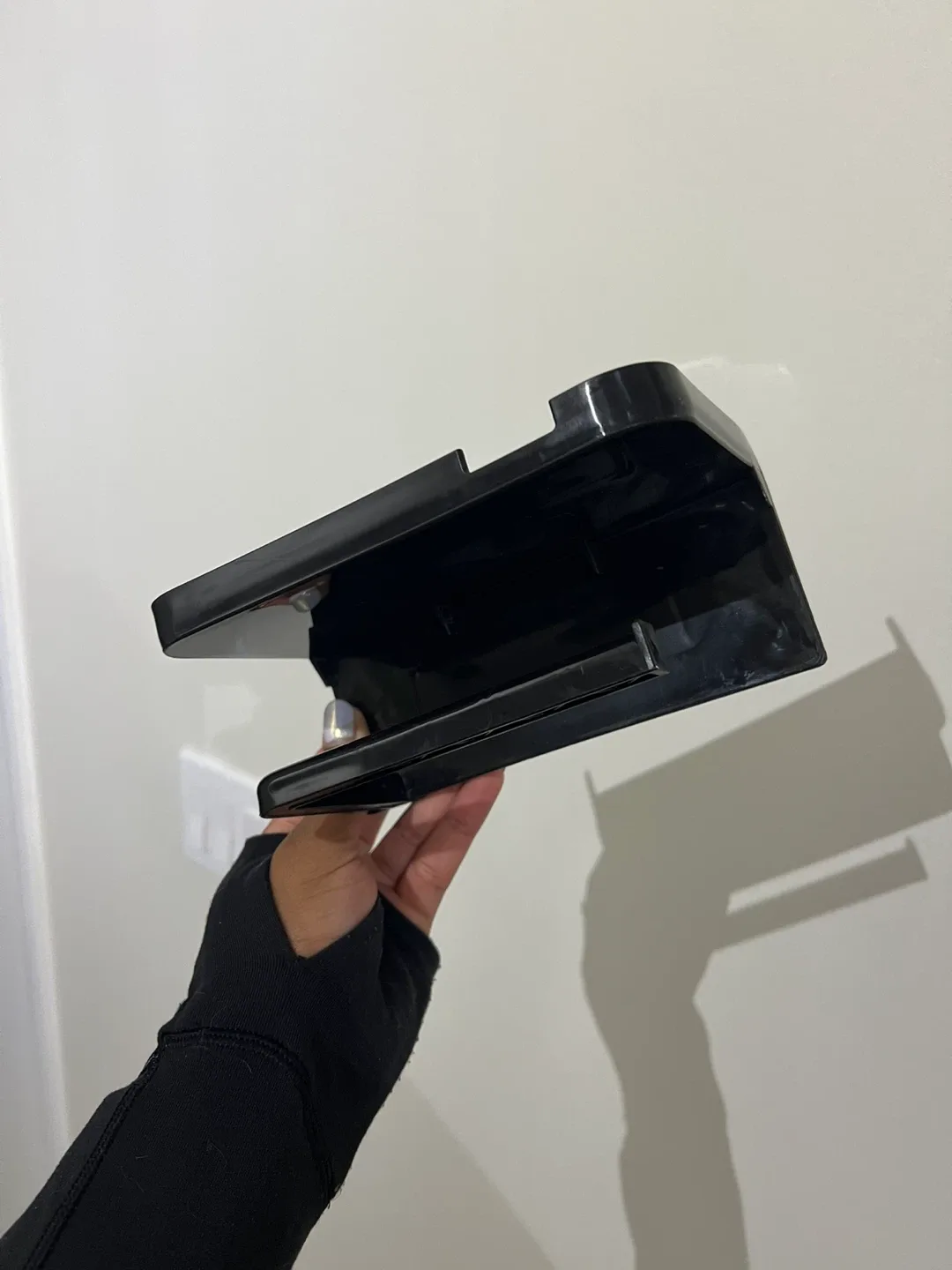 Black Plastic Toilet Paper Holder with Shelf image indicator(2)