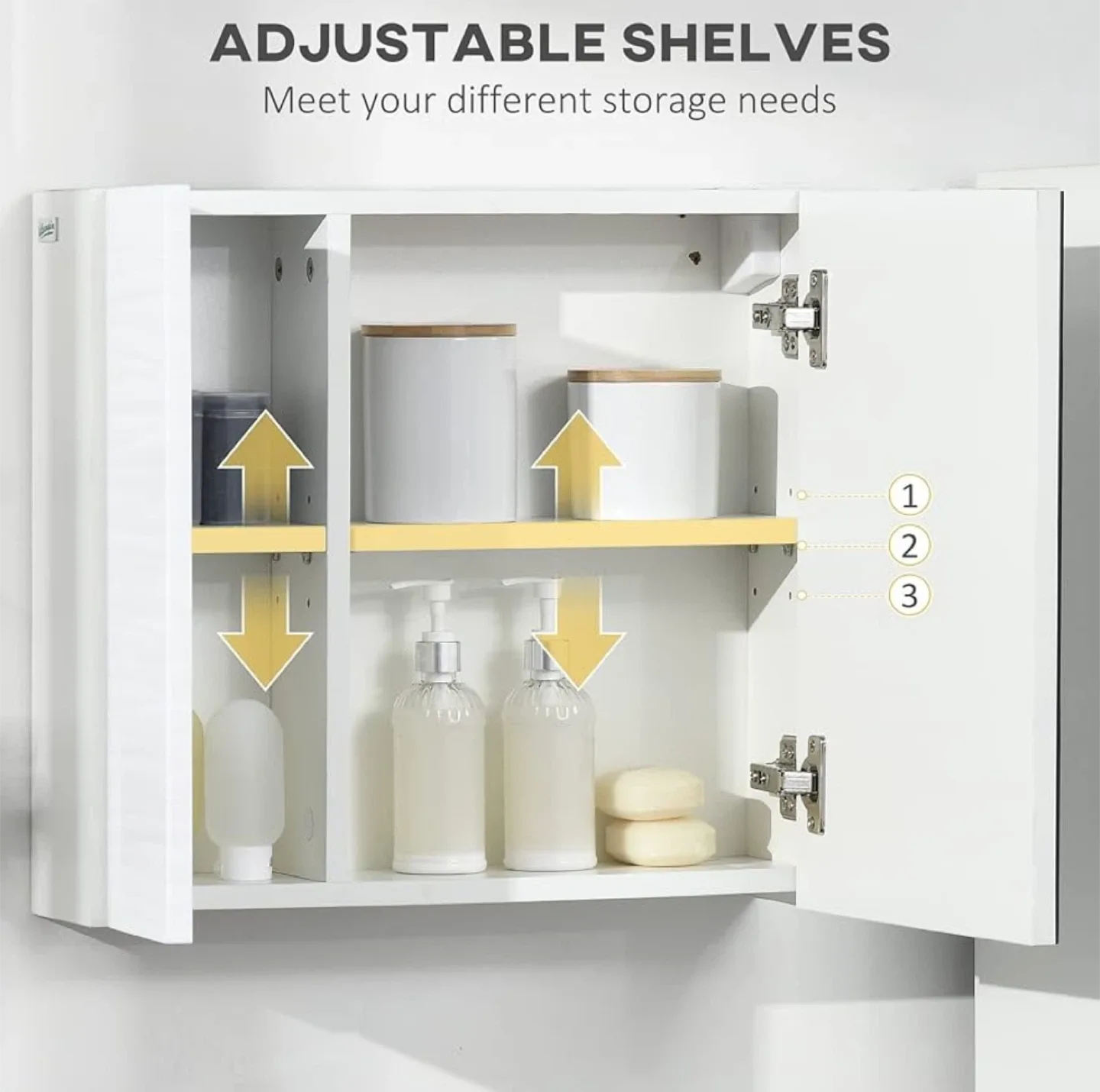 kleankin Medicine Cabinet with Mirror image indicator(4)