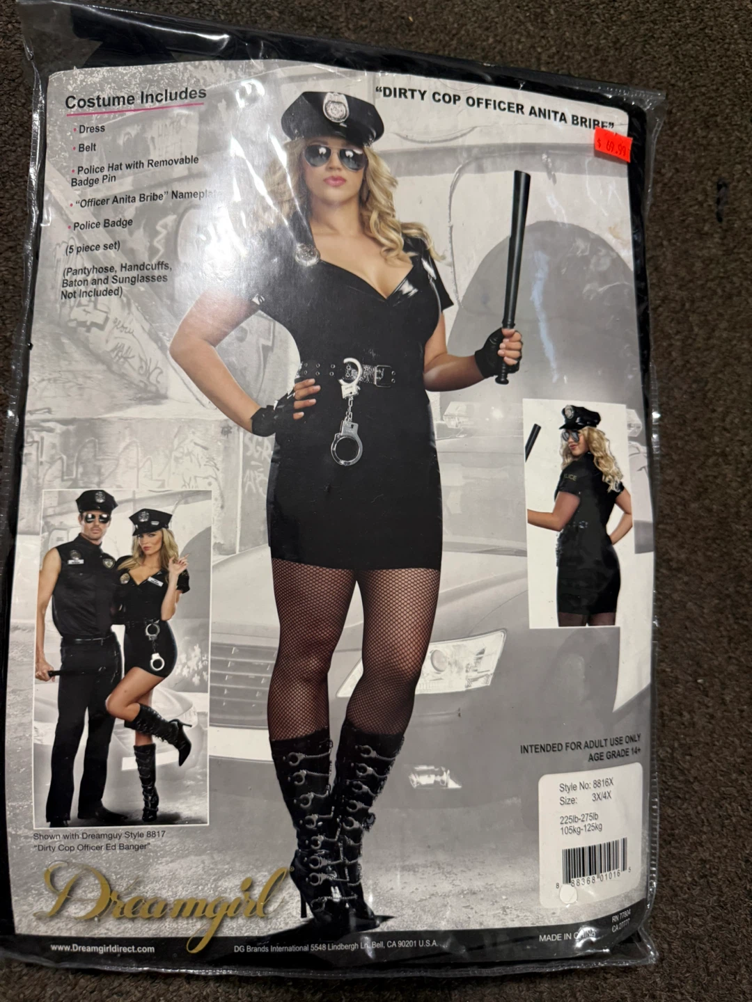 Dreamgirl Dirty Cop Officer Costume - Size 3X/4X