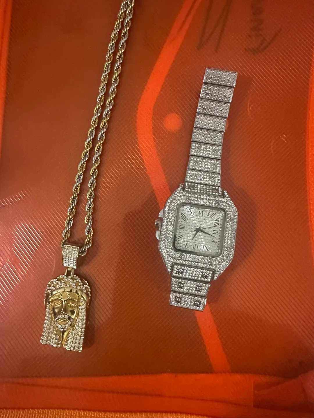 Diamond Watch, Jesus Pendant, and Bracelet Set image indicator(2)