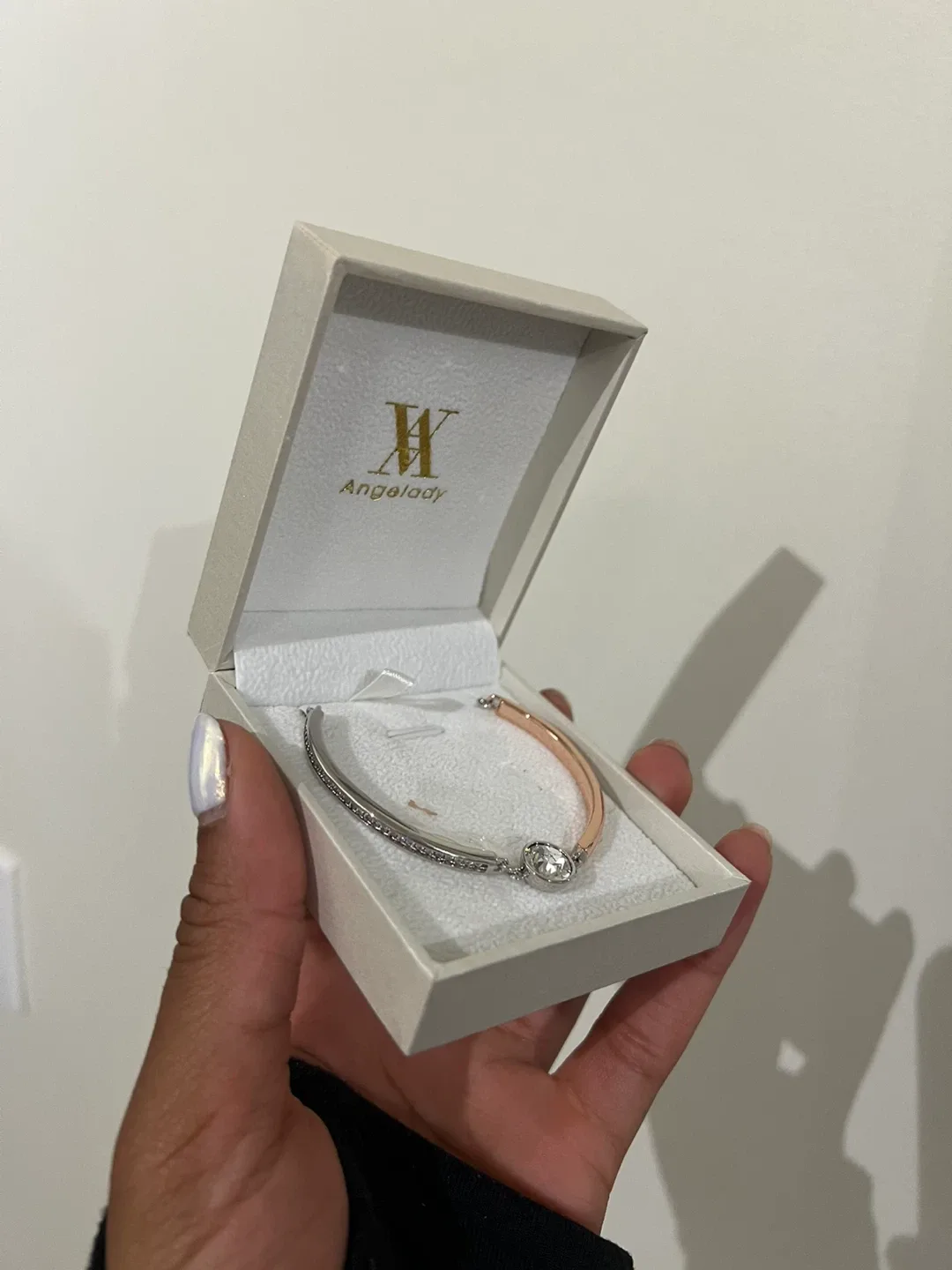 Angelady Silver & Rose Gold Bangle, New! image indicator(3)