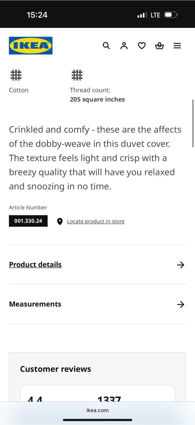 IKEA Ofelia Vass Full/Queen Duvet Cover Set - White image indicator(8)