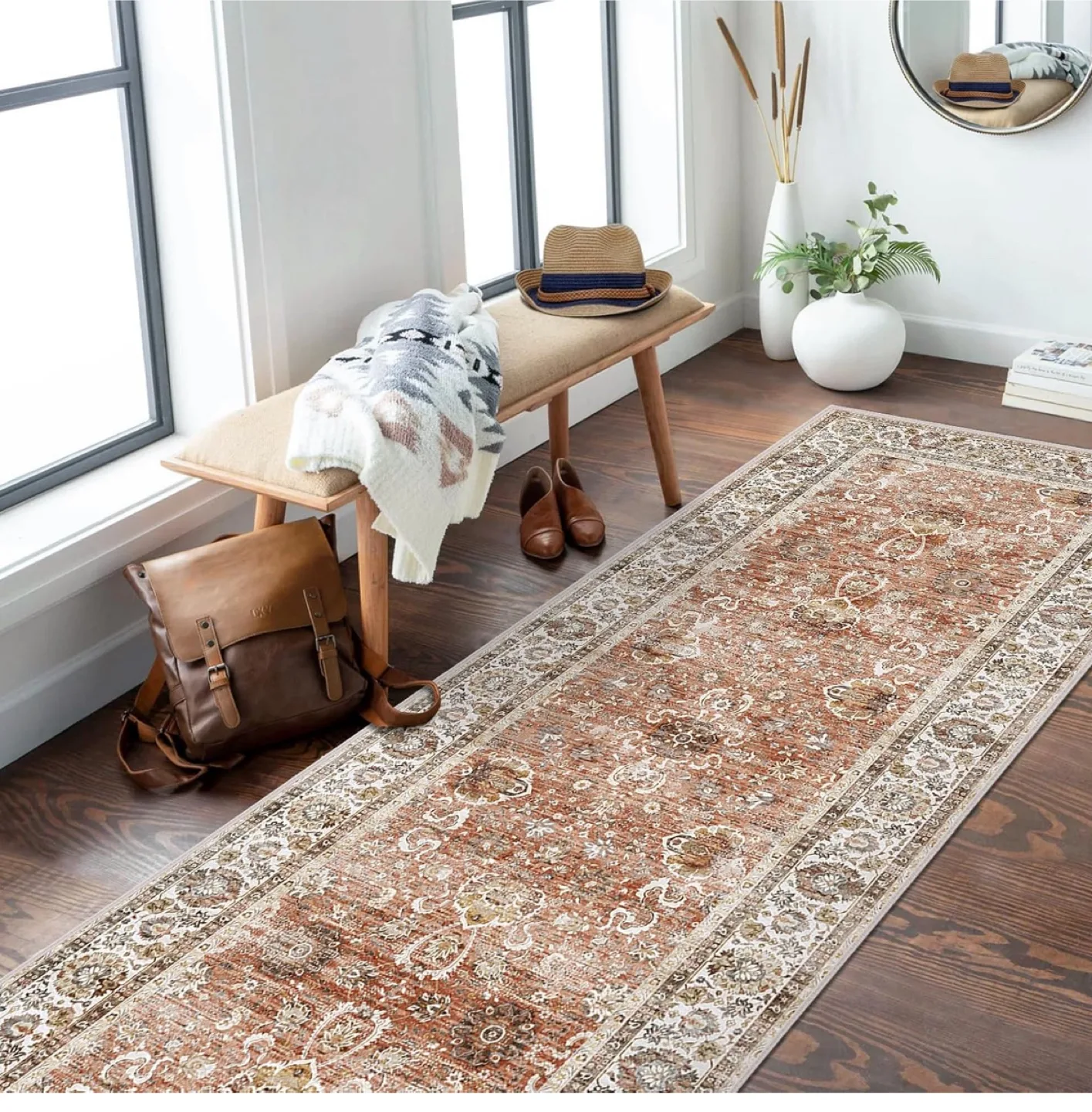 Brand New 3x8ft Brock Red Soft Runner Rug image indicator(6)