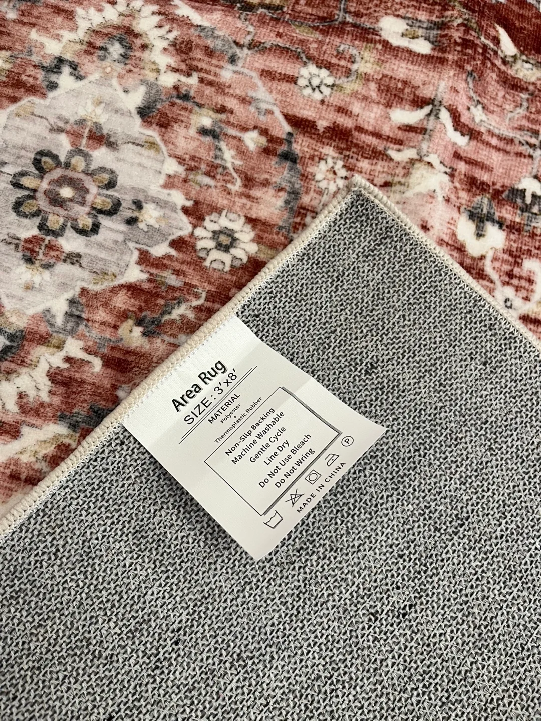 Brand New 3x8ft Brock Red Soft Runner Rug image indicator(2)