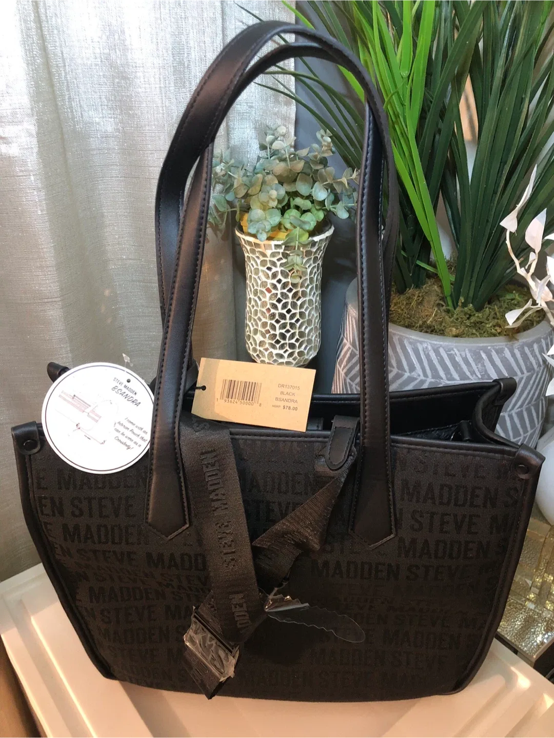 Steve Madden Black Tote Bag image indicator(5)