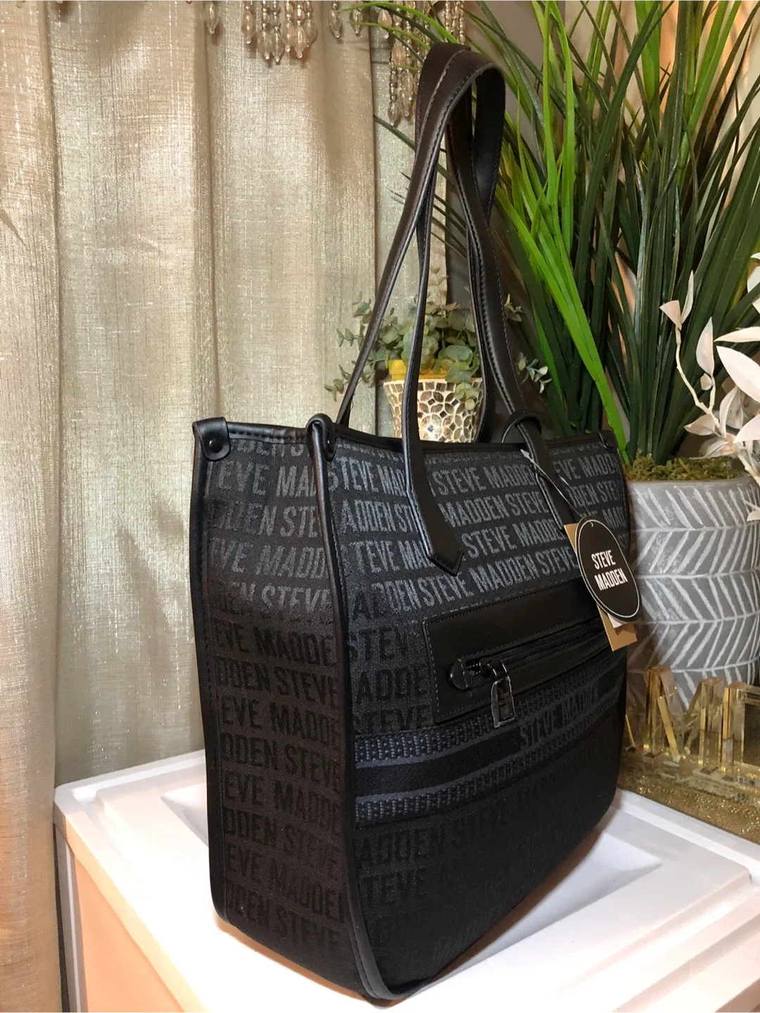 Steve Madden Black Tote Bag image indicator(2)