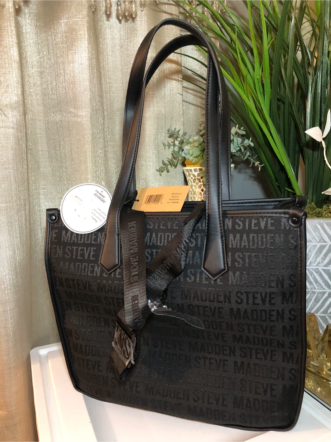 Steve Madden Black Tote Bag image indicator(3)