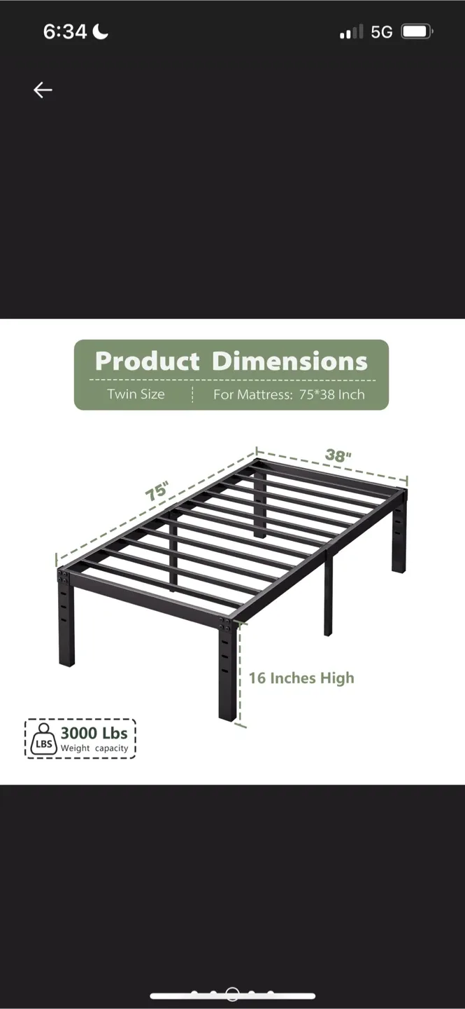 Brand New Twin Size Metal Bed Frame image indicator(3)