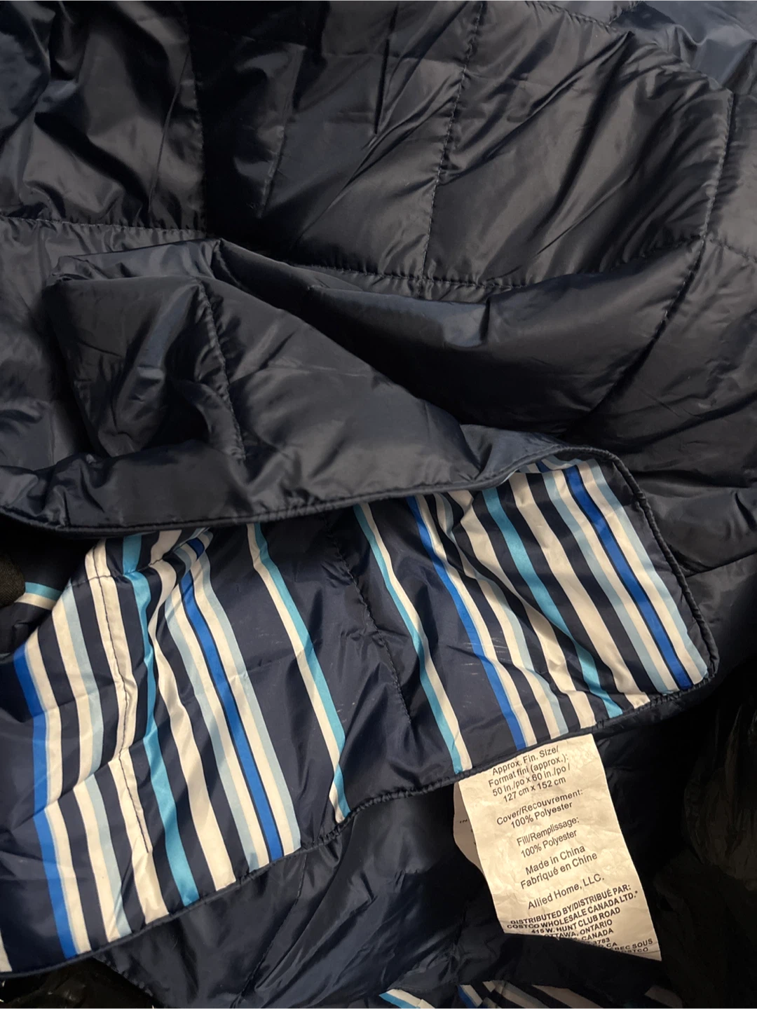 NWOT Allied Home Navy Blue Blanket - 50x60 in