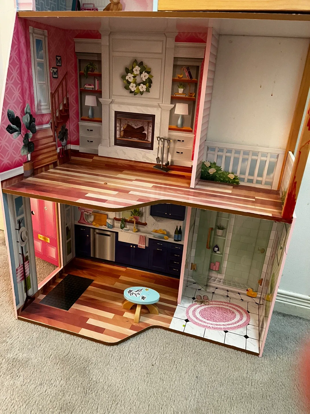 KidKraft Dollhouse (large)- Pink & White image indicator(8)