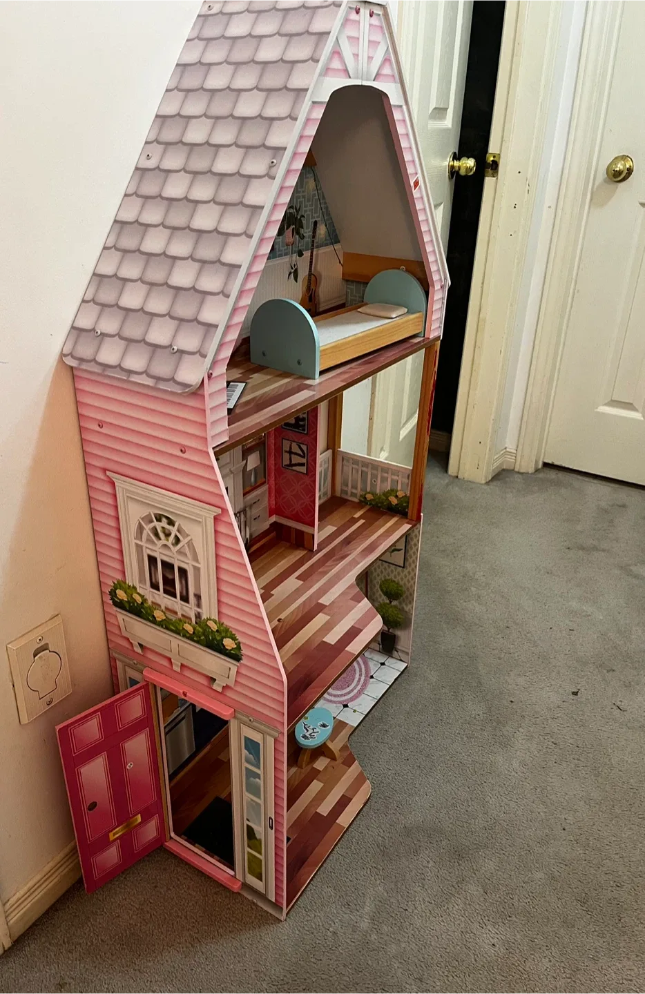 KidKraft Dollhouse (large)- Pink & White image indicator(10)