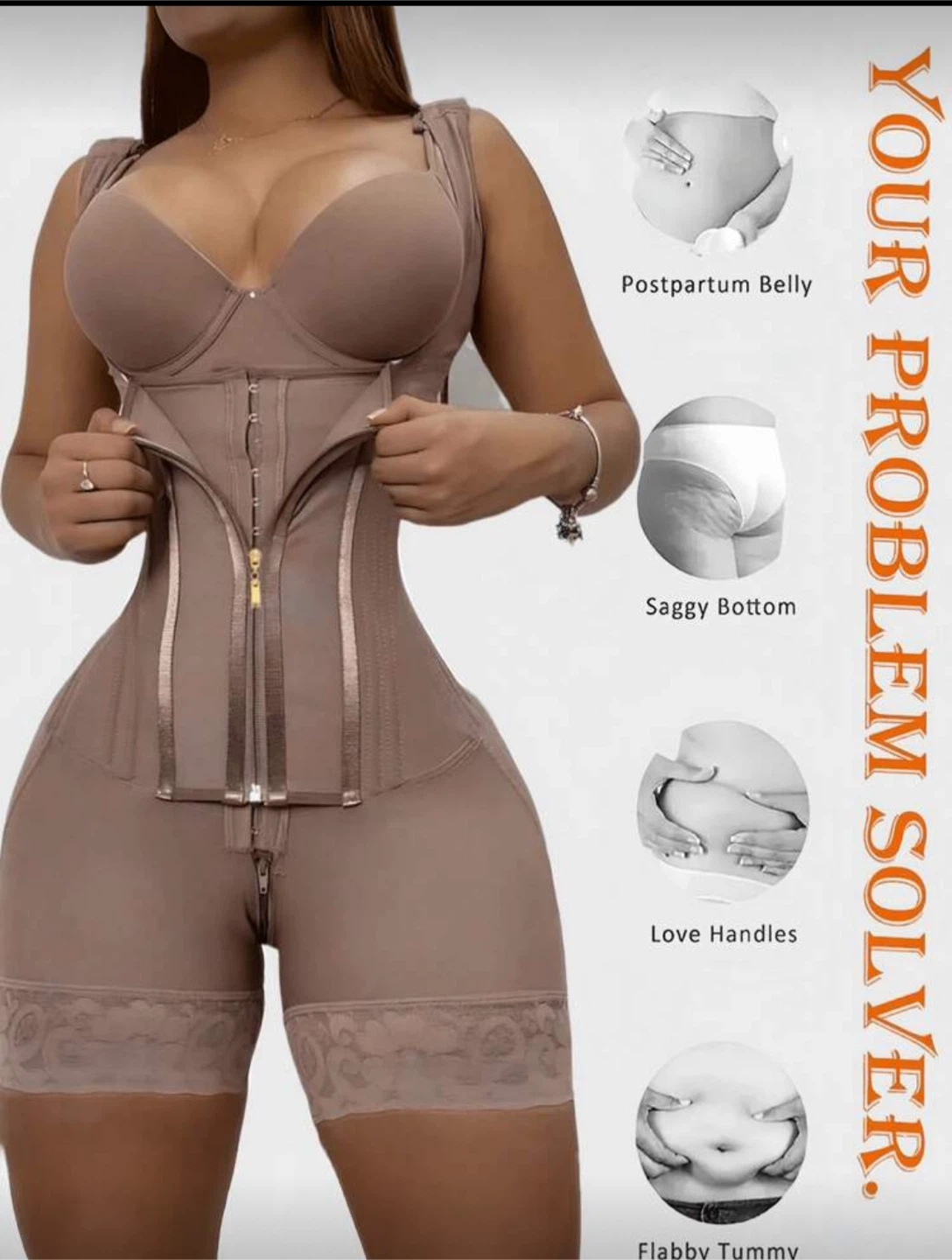 Faja completa levanta glúteos y afirma abdomen