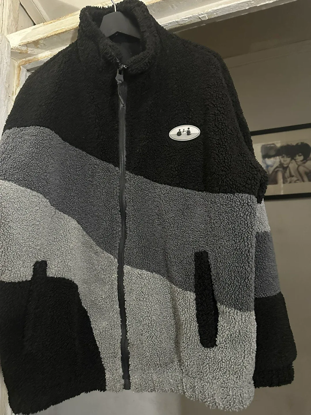Teddy Fleece Jacket - Black & Gray image indicator(2)