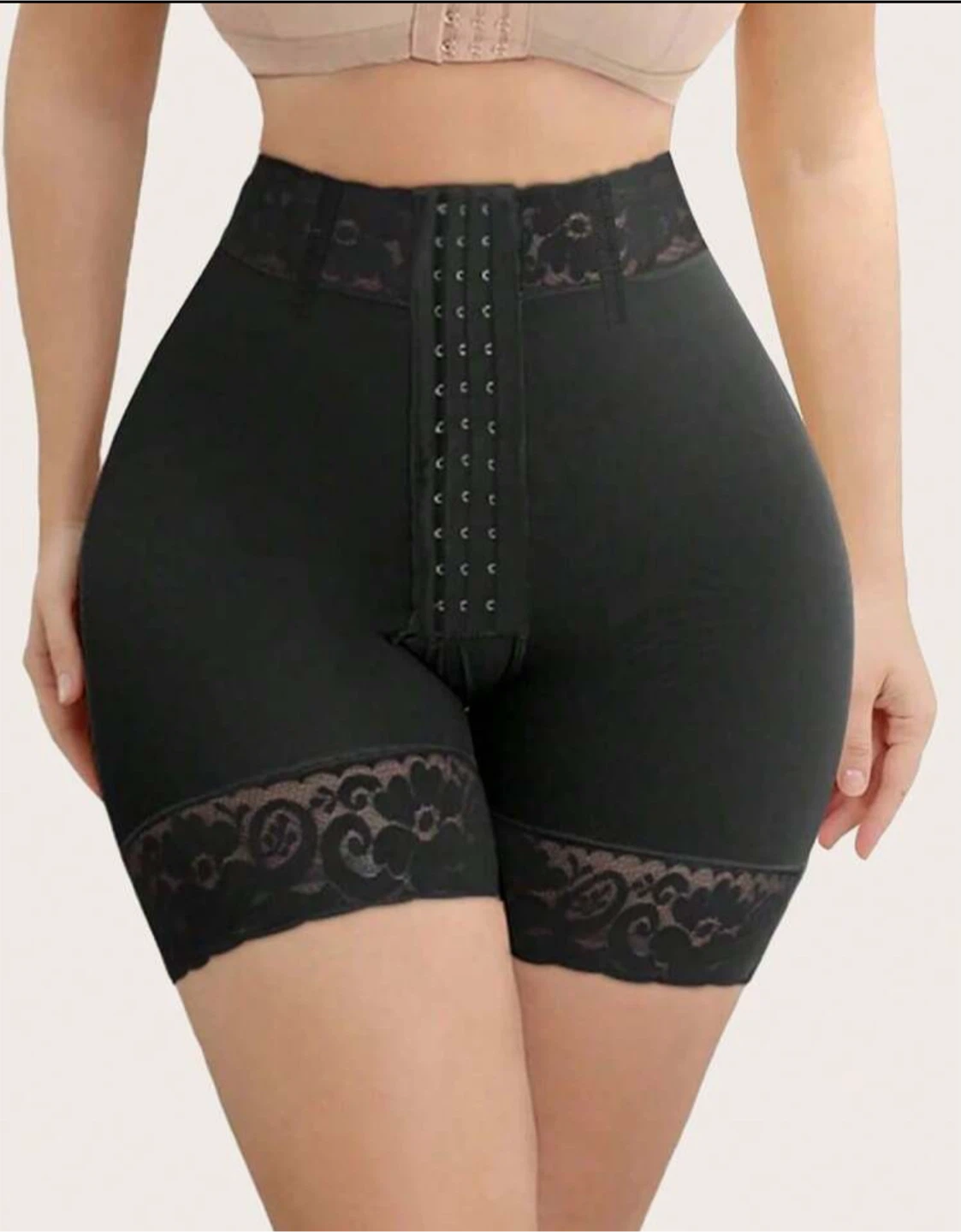 Black Lace Trim Shapewear Shorts - photo 2