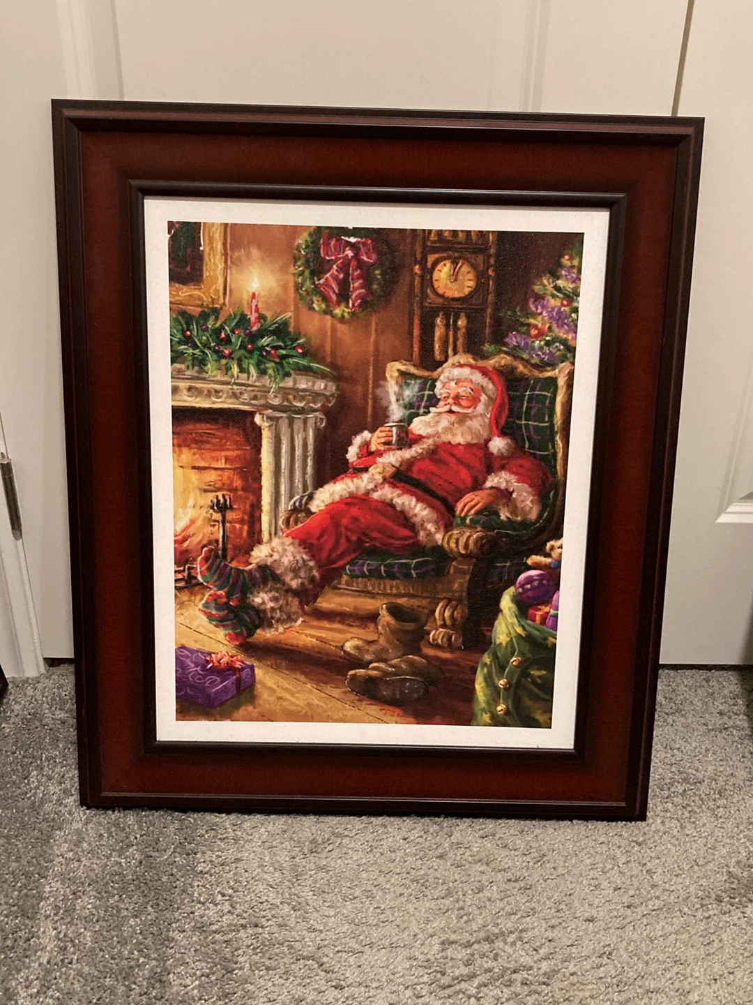 Framed Santa Painting - photo 3