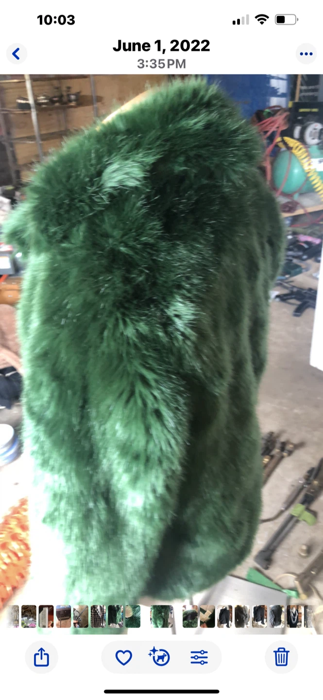 Michael Kors Green Faux Fur Coat Size XS/X
