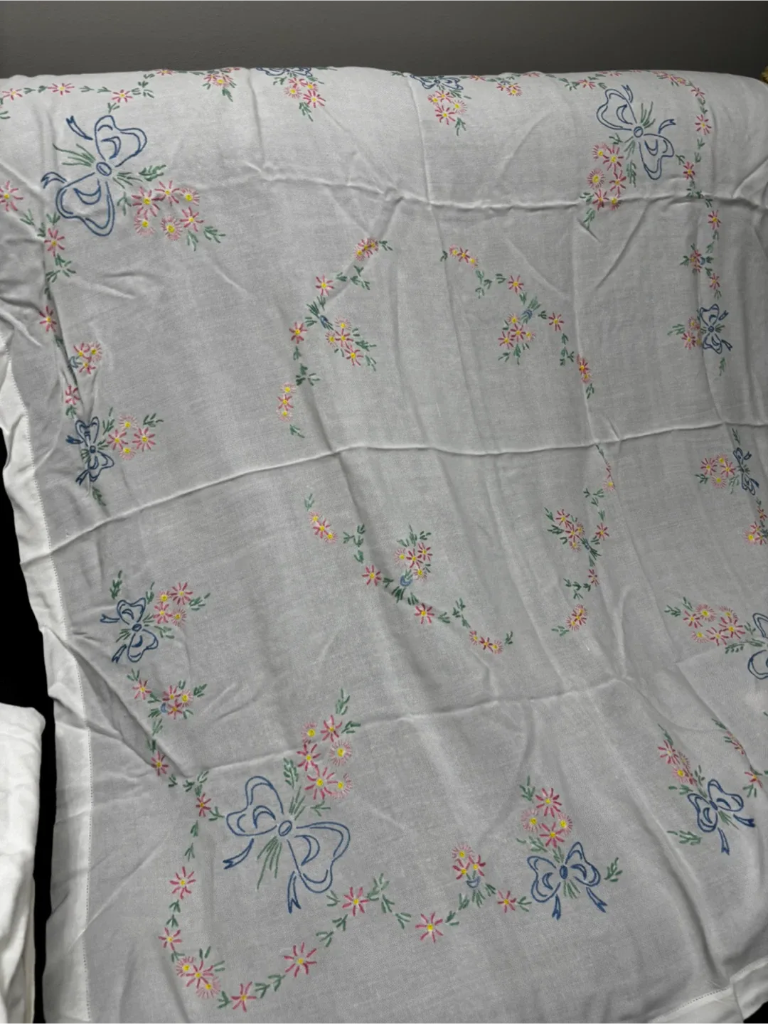 Vintage Floral Patterned Tablecloth image indicator(3)