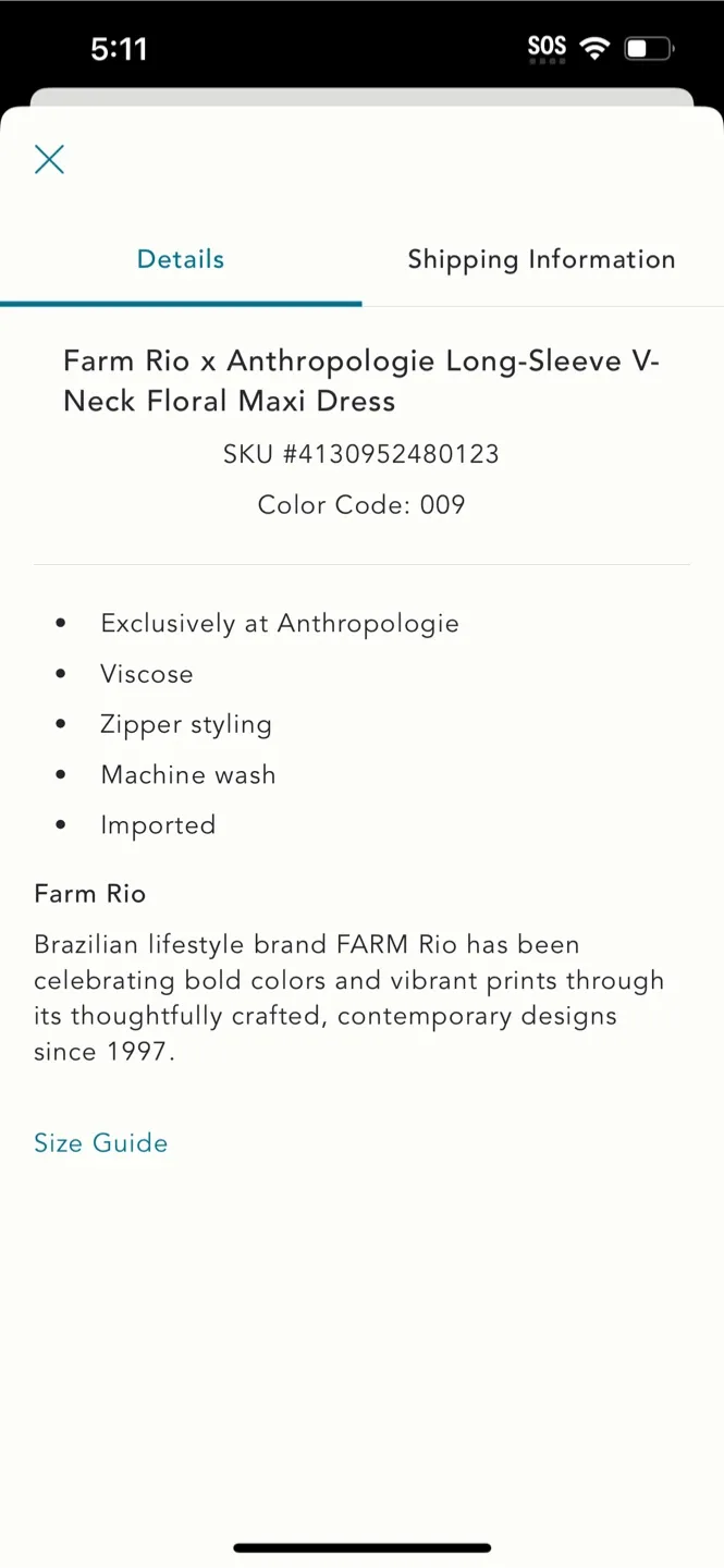 BNWT Farm Rio Floral Maxi Dress XS image indicator(6)