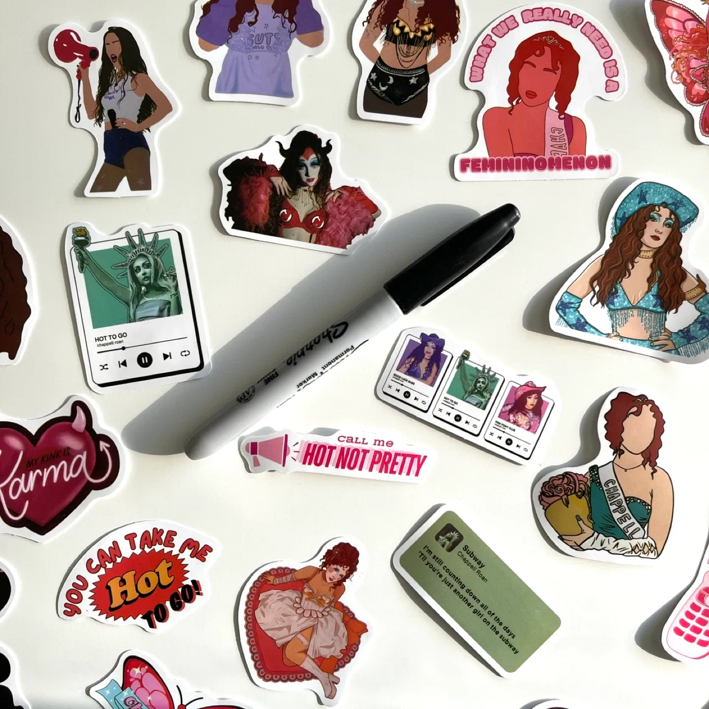 Pack of 57 Chappell Roan Stickers image indicator(7)