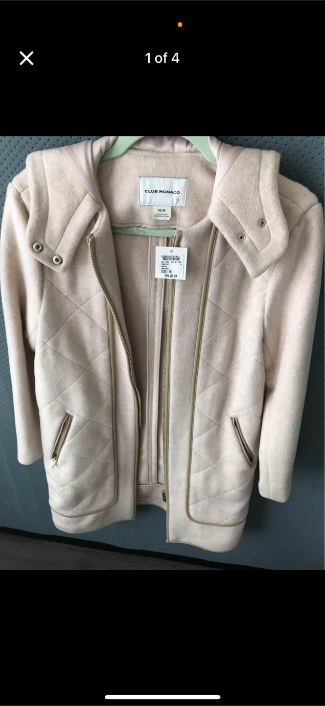 Club Monaco XL/TG Hooded Coat - Beige