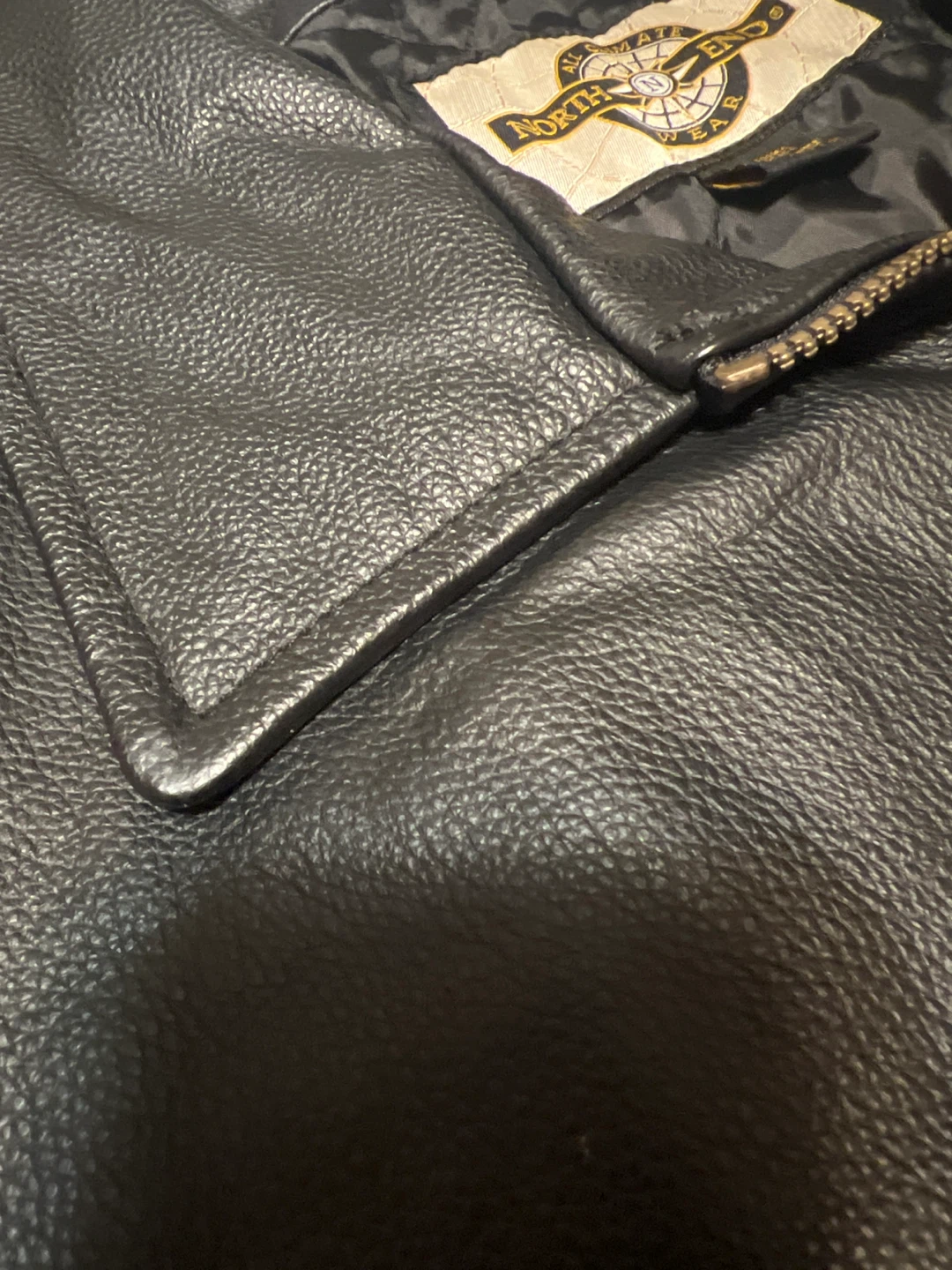 North End Black Leather Jacket - XL - photo 5