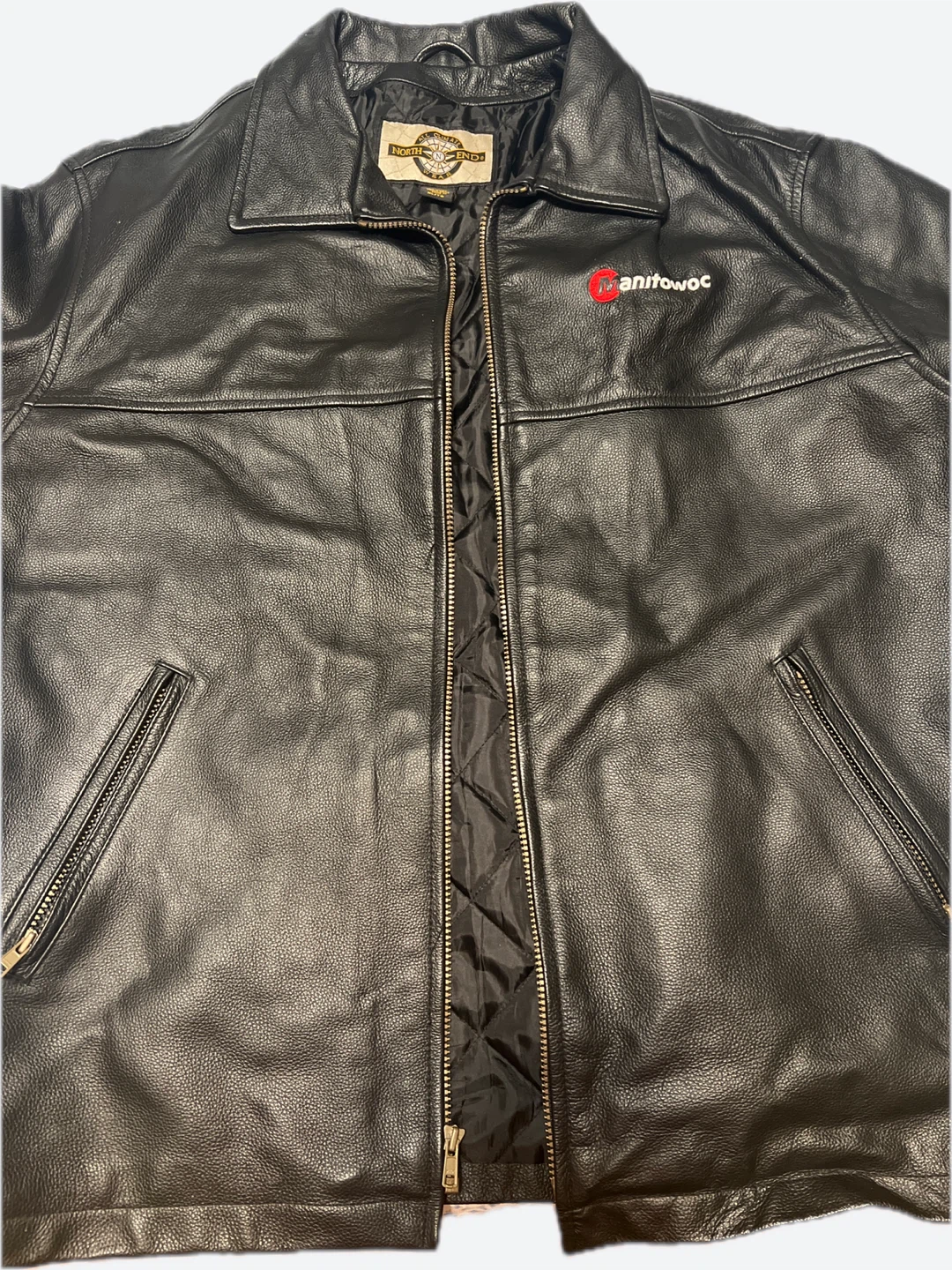 North End Black Leather Jacket - XL