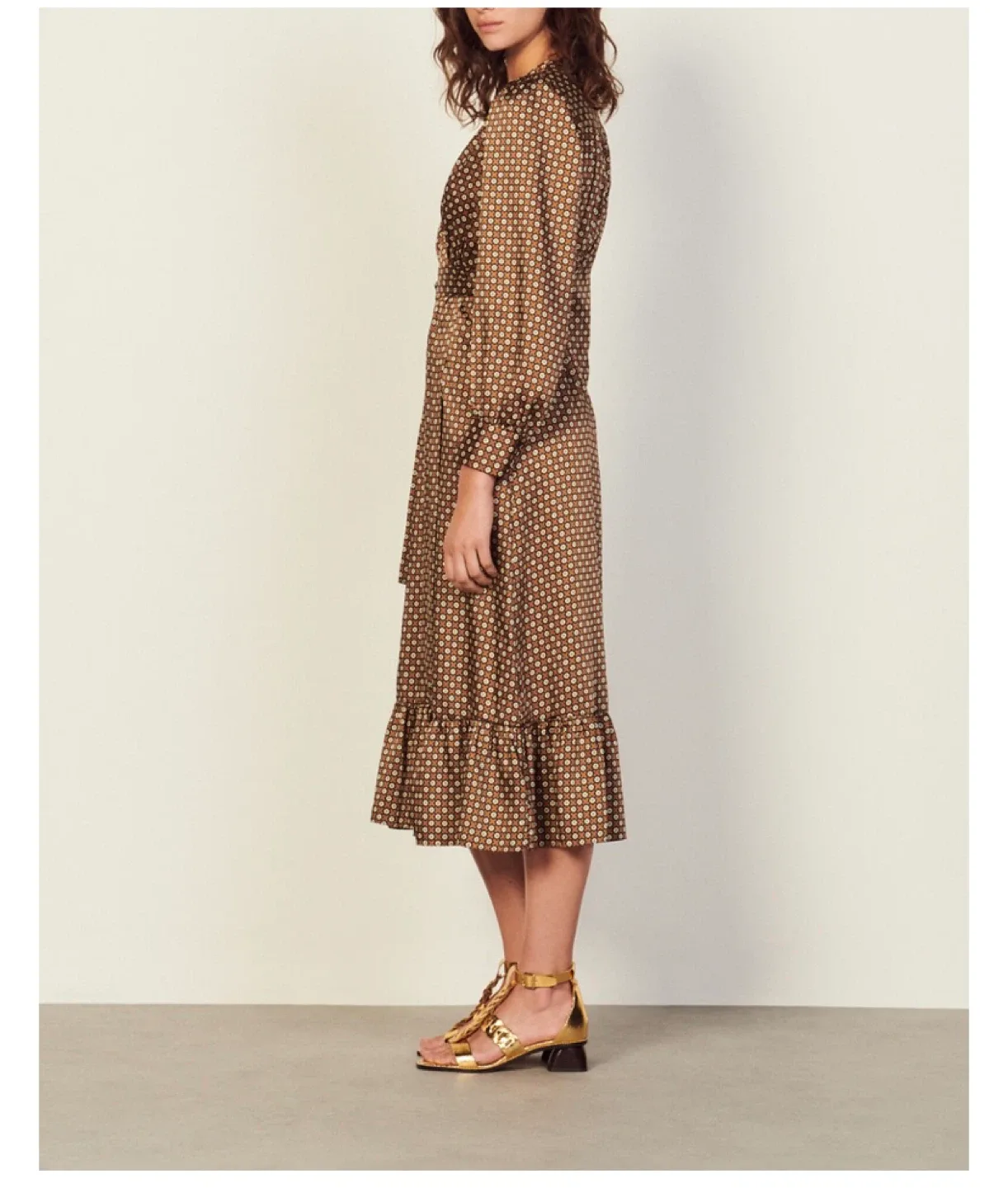 Sandro Long Flowing Printed Dress image indicator(3)