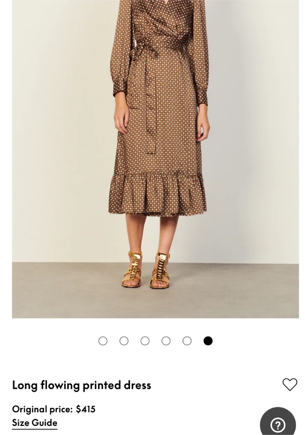 Sandro Long Flowing Printed Dress image indicator(4)