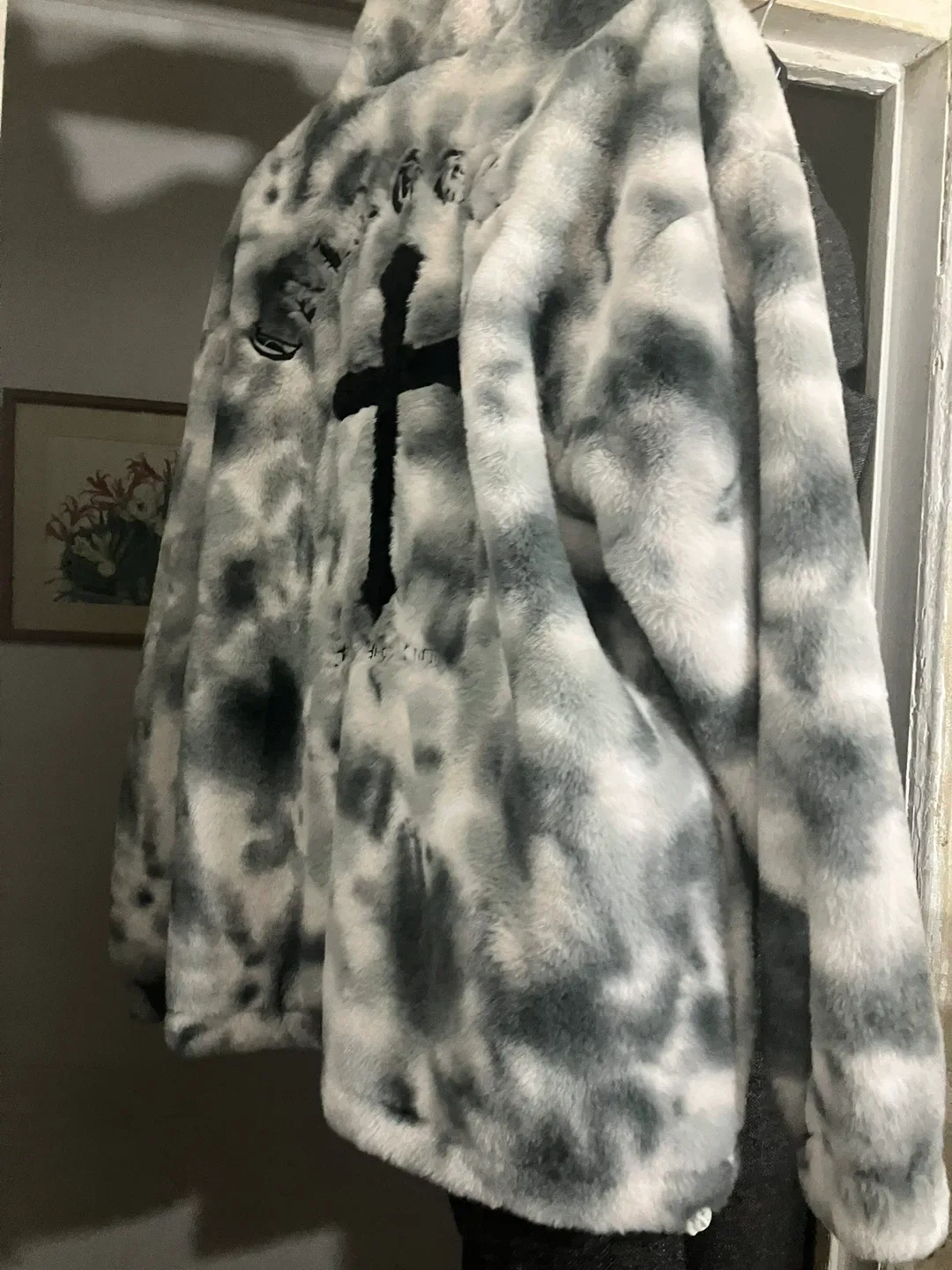 Faux Fur Jacket with Cross Design image indicator(6)