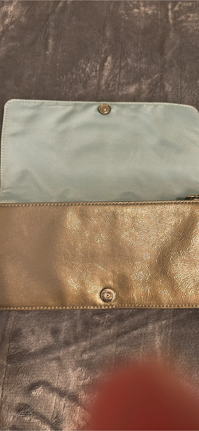 Olive Color Metallic Leather Buckle Wallet/Purse - photo 5