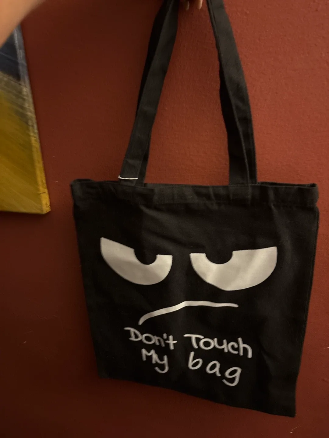 NEW Black "Don't Touch My Bag" canvas Tote Bag image indicator(6)