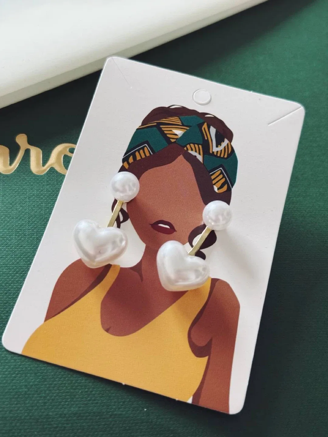 Pearl and Heart Stud Earrings thumbnail